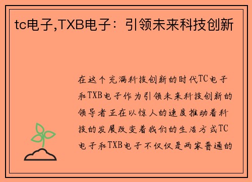 tc电子,TXB电子：引领未来科技创新